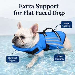 Komavic Dog Life Jacket Chin Float & Reflective Wings