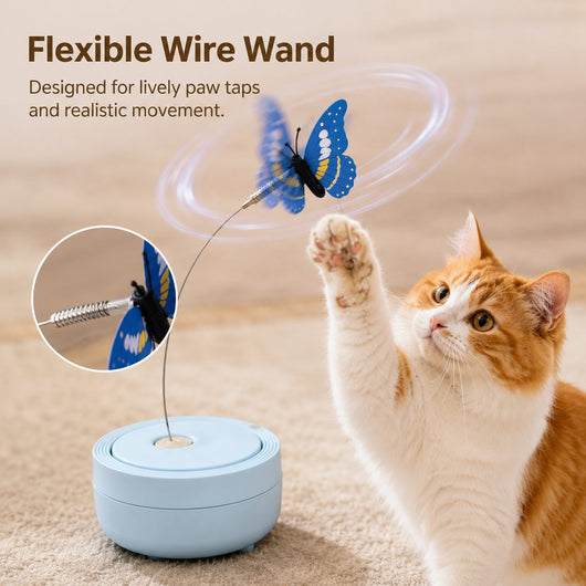 Komavic Automatic Butterfly Cat Toy 360° Chase & Play