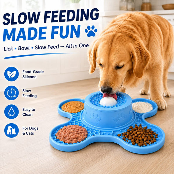 Komavic 3-in-1 Dog Lick Mat & Slow Feeder with Floating Ball