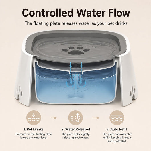 No Spill Floating Pet Water Bowl