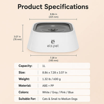 No Spill Floating Pet Water Bowl