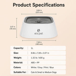 Komavic Spill-Control Floating Pet Water Bowl