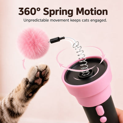 Electric Cat Teaser Launcher with One-Click Launch & Retract