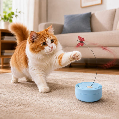 Komavic Automatic Butterfly Cat Toy 360° Chase & Play