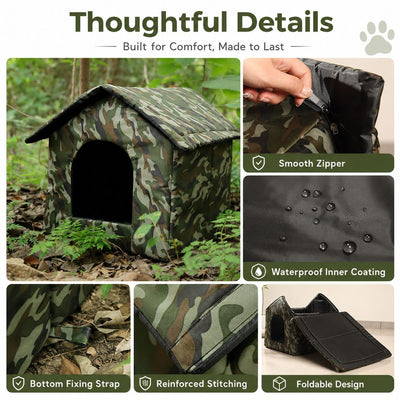 Komavic Outdoor Cat House Weather-Resistant Shelter