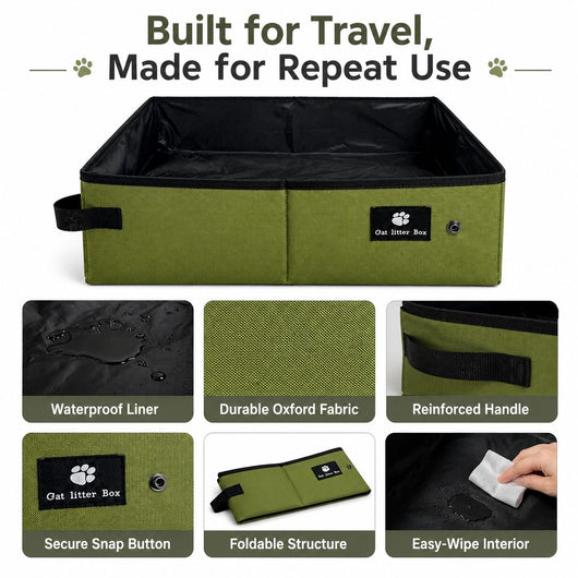 Komavic Foldable Cat Litter Box for Travel
