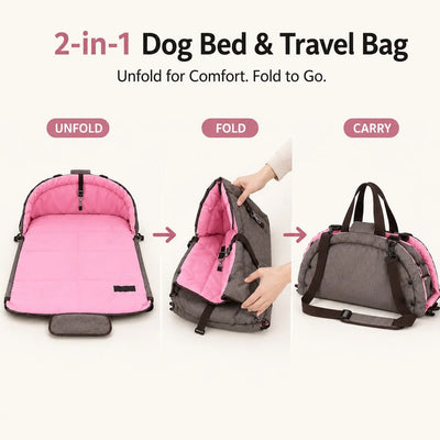 Komavic 2-in-1 Foldable Dog Travel Bed