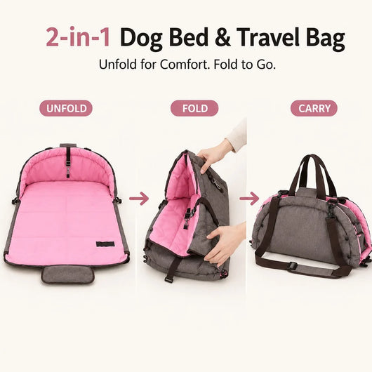 Komavic 2-in-1 Foldable Dog Travel Bed