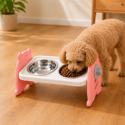 Komavic Elevated Pet Bowls Adjustable Feeding Stand