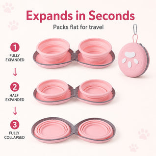 Komavic 2-in-1 Collapsible Pet Travel Bowl