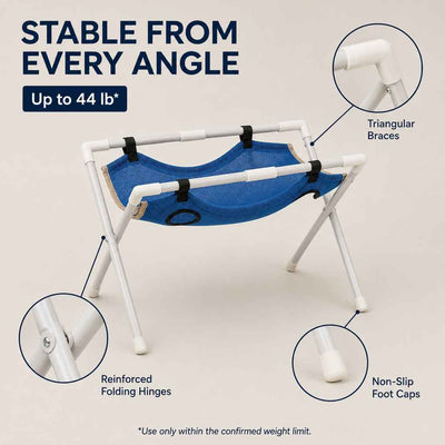 Paws in Awe Freestanding Foldable Pet Grooming Hammock Stand for Easier At-Home Nail Trimming – Dogs & Cats