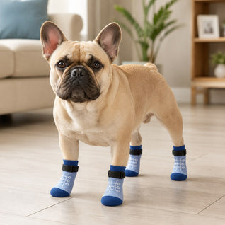 Komavic French Bulldog Non-Slip Socks Indoor Grip 4-Pack