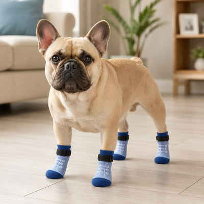 Komavic French Bulldog Non-Slip Socks Indoor Grip 4-Pack