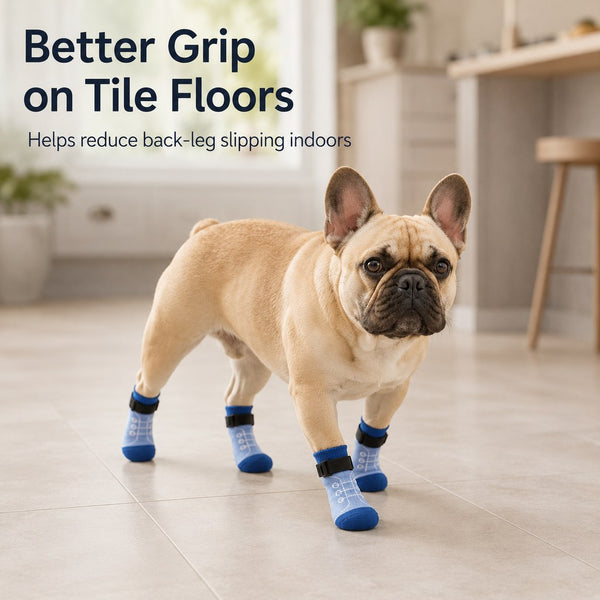Komavic French Bulldog Non-Slip Socks Indoor Grip 4-Pack