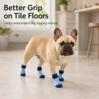 Komavic French Bulldog Non-Slip Socks Indoor Grip 4-Pack
