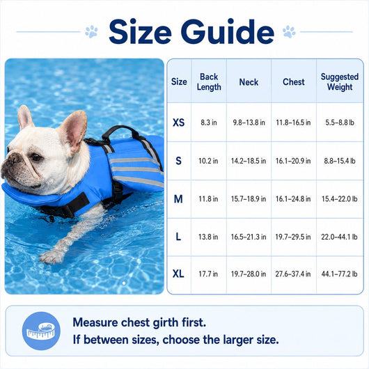 Komavic Dog Life Jacket Chin Float & Reflective Wings