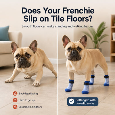 Komavic French Bulldog Non-Slip Socks Indoor Grip 4-Pack