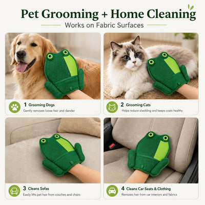 Froggy Pet Hair Removal Mitt for Cats & Dogs