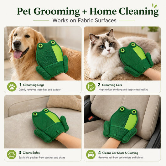 Froggy Pet Hair Removal Mitt for Cats & Dogs