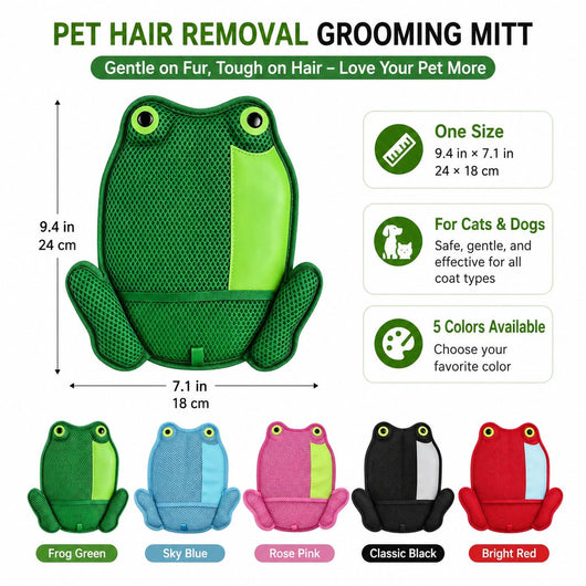 Froggy Pet Hair Removal Mitt for Cats & Dogs