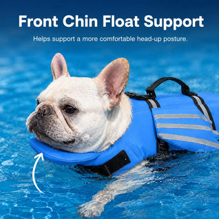 Komavic Dog Life Jacket Chin Float & Reflective Wings