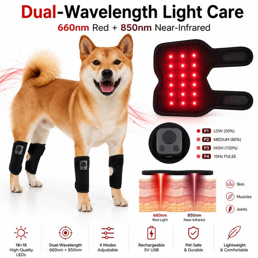 Komavic Rechargeable Dog Red Light Knee Wrap