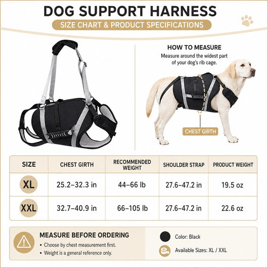 Komavic Full-Body Dog Lift Harness Senior Mobility Support