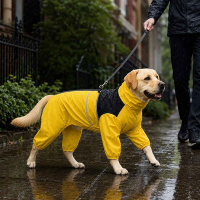 Paws in Awe Full-Body Waterproof Dog Rain Suit for Muddy Walks - Keeps Belly & Legs Cleaner