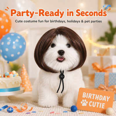 Komavic Pet Wig Funny Bob Costume for Photos