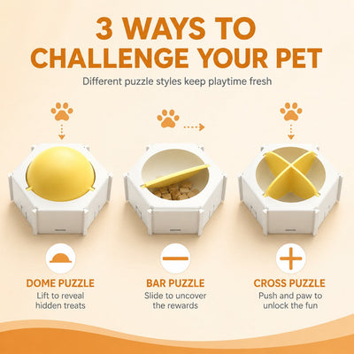 Modular Hexagon Cat Puzzle Feeder