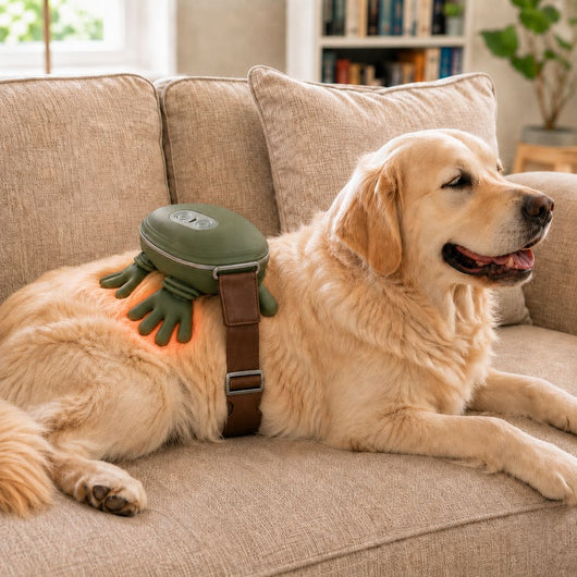 Komavic Hands-Free Dog Massager with Heat, Electric Calming Pet Kneading Therapy Harness, Rechargeable Cordless
