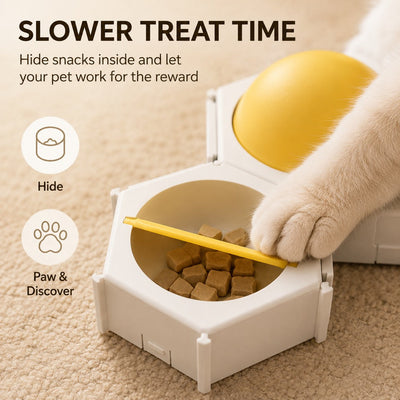 Modular Hexagon Cat Puzzle Feeder