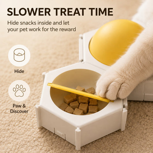 Modular Hexagon Cat Puzzle Feeder