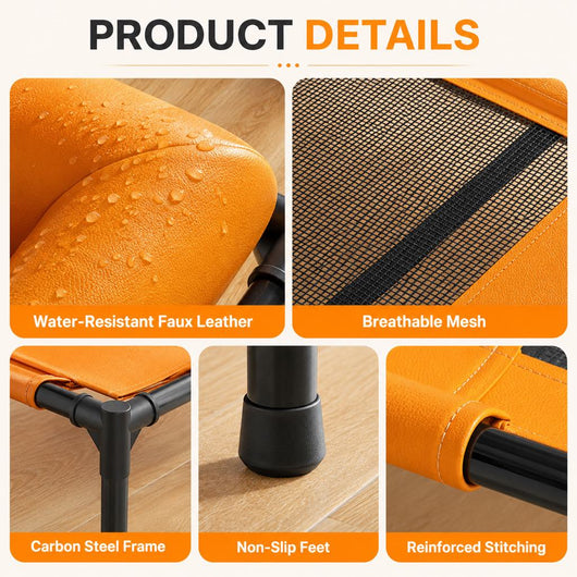 Komavic Elevated Dog Cot for All-Season Indoor Naps - Breathable Raised Pet Bed with Soft Bolsters for Cooler Rest & Easy Cleaning