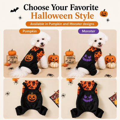 Komavic Halloween Dog Jumpsuit for Parties & Photos - Soft Pumpkin Pet Costume