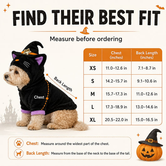 Komavic Halloween Pet Costume Hoodie for Dogs & Cats