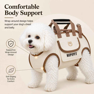 Paws in Awe Hands-Free Small Dog Carrier Bag – Supportive Legs-Out Crossbody Carrier for Walks, Errands & Vet Visits