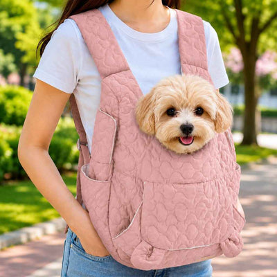 Paws in Awe Hands-Free Front Pet Carrier Backpack for Small Dogs & Cats - Comfortable Carrying for Walks & Travel