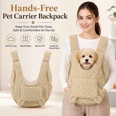 Paws in Awe Hands-Free Front Pet Carrier Backpack for Small Dogs & Cats - Comfortable Carrying for Walks & Travel