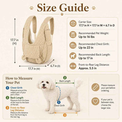 Paws in Awe Hands-Free Front Pet Carrier Backpack for Small Dogs & Cats - Comfortable Carrying for Walks & Travel