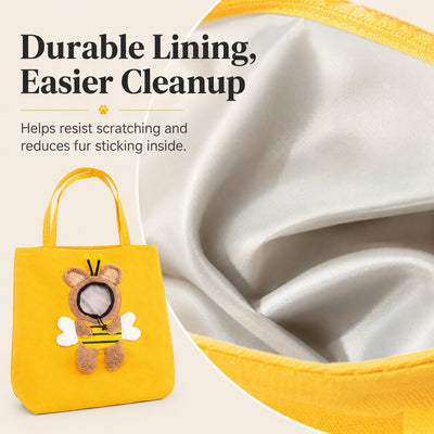 Head-Out Cat Carrier Tote with Safety Leash & Drawstring Opening