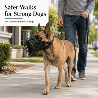 Komavic Heavy-Duty Steel Basket Dog Muzzle