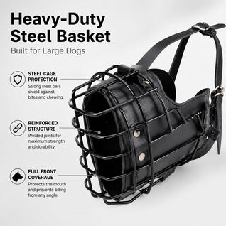 Komavic Heavy-Duty Steel Basket Dog Muzzle