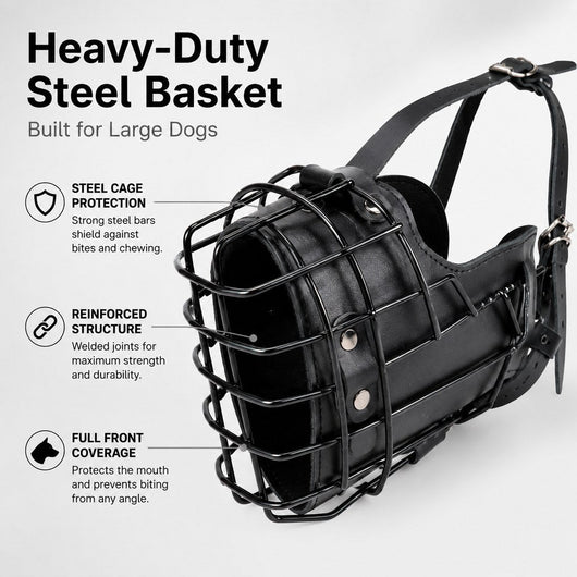 Komavic Heavy-Duty Steel Basket Dog Muzzle
