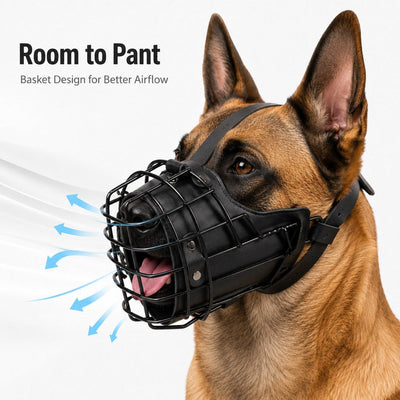 Komavic Heavy-Duty Steel Basket Dog Muzzle