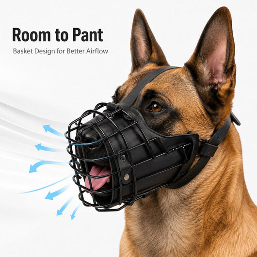 Komavic Heavy-Duty Steel Basket Dog Muzzle