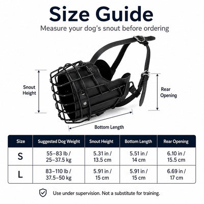 Komavic Heavy-Duty Steel Basket Dog Muzzle