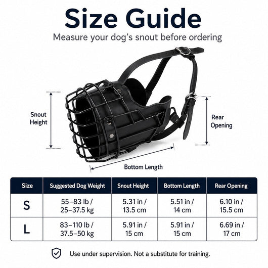 Komavic Heavy-Duty Steel Basket Dog Muzzle