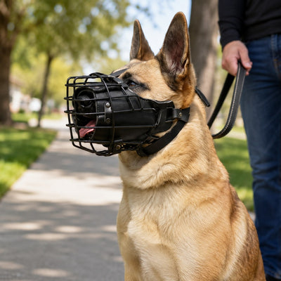 Komavic Heavy-Duty Steel Basket Dog Muzzle