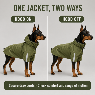 Komavic All-Weather Dog Trail Jacket — Removable Hood